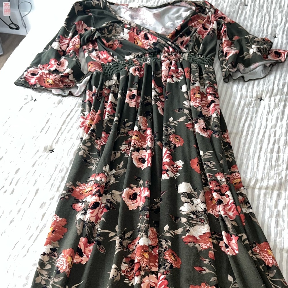 Flower long sleeve dress